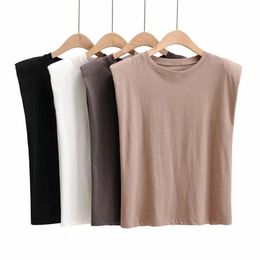 Tops Summer tank top women sexy loose vintage clothes white crop top women casual cute crop top streetwear shoulder padded tops punk