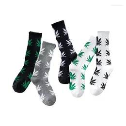 Men's Socks Women Men Couple Cotton Leaves Printing Fashion Autumn Winter Warm Sox