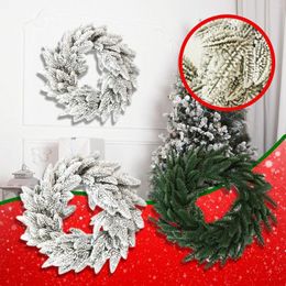 Decorative Flowers Spring Rattan Wreath Garden Decoration Pe Simulation Garland 15.7 Inch Flocked Gate Door Hanging Party Supplies