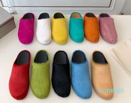 Shoes Round Toe Ladies Slides Horsehair Top Quality Outdoor Factory Footwear Plus Size