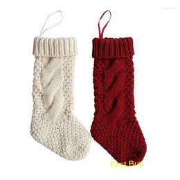 Christmas Decorations 10pcs/lot Personalized Chunky Knitted Stocking Personalize Knit Merry X-mas Gift Stockings