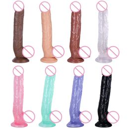 Dildos/Dongs Realistic Silicone Dildo Super Large Penis Sex Toy For Men Women With Thick Glans Real Dong Powerful Suction Cup Stiff Cock 2# 231128