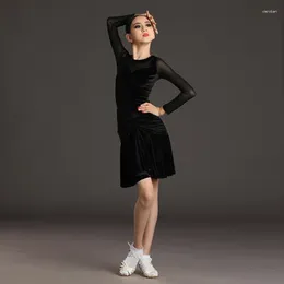 Stage Wear Professional Girls Latin Dance Competition Dancewear Shinny Dress