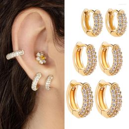 Hoop Earrings 3pair Classic Cubic Zirconia Tiny Huggie Set For Women CZ Crystal Cartilage Ear Buckle Piercing Jewellery Gift