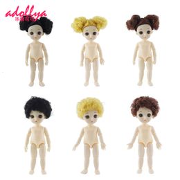 Dolls Adollya BJD Body 16cm Naked Ball Jointed Swivel Mushroom Head 13 Movable Joints 3D Eyes 112 230427