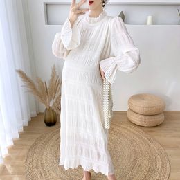 Maternity Dresses Women Summer Casual Solid Colour Maternity Dresses Clothes Short Sleeve Mid Long Length Pregnancy Dress Session 230428