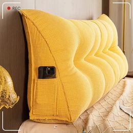 Pillow Comfortable Headrest Cushion Bedroom Bed Long Pillow Washable Soft Triangular Backrest Room Decoration Head Waist Protection 231127