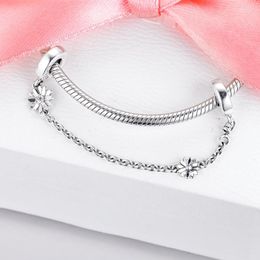 Loose Gemstones Fits Europe Bracelet Charms 925 Sterling Silver Flower Safety Chain Beads Women DIY Jewellery Making Kralen Charmsy Wholesale