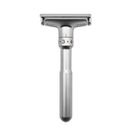 Adjustable Safety Razors Zinc Alloy Double Edge Classic Mens Shaving Mild to Aggressive 1-6 File Hair Removal Shaver with 5 Blades