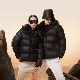 Unisex Hooded Black Heavy Men's Down Coat Oem Winter Padded Bubble Plus Size Custom Logo Men and woman Shiny Puffer Jacket