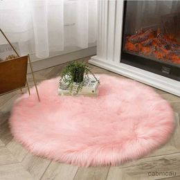 Carpets Soft Fluffy Fur Carpet Round Hairy Pink Rug Bedroom Floor Carpet for Living Room Sofa Chair Cushion Furry Kids Children Room Mat