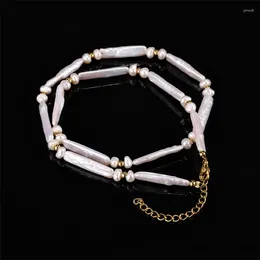 Pendant Necklaces Hip Girl Freshwater Pearl Bar For Women Charm Chain Banquet Choker Jewellery Wedding Gifts