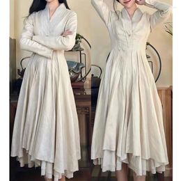 Casual Dresses 2023 French High-end Spring And Autumn Chic Platycodon Skirt With Western Style Age-reducing Small Dress