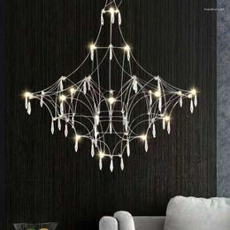 Chandeliers Modern Creative Luxury Stainless Steel Led Tree Shape Chandelier For Living Room El Decoration