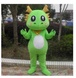 Factory Direct Cute Green Dragon Mascot Costume for Sale Adult Size Party Costumes Carnival Halloween Fancy Dress Costumes