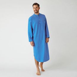 Ethnic Clothing Men's Robe European And American Fashion Style Long -sleeved Muslim Shirt Men