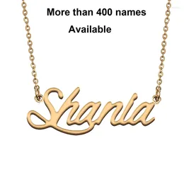 Chains Cursive Initial Letters Name Necklace For Shania Birthday Party Christmas Year Graduation Wedding Valentine Day Gift