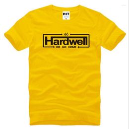 Men's T Shirts Summer Pure Cotton Fashion GO HARDWELL OR HOME Printed Short Sleeve O-neck DJ Male Shirt Hip Hop Tee