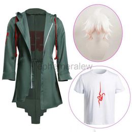 Anime Costumes Super Danganronpa 2 Nagito Komaeda Cosplay Jacket T-shirt Wig Halloween Costumes for Women Men Adult Anime Clothes Cosplay Wig zln231128