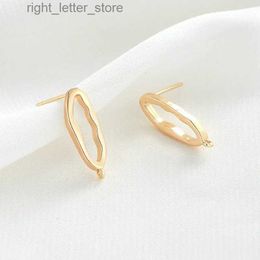 Stud 6.5*19MM 14K Gold Colour Plated Brass Ovlal Shaped Stud Earrings Pins High Quality Diy Jewellery Findings Accessories YQ231128