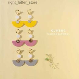 Stud QUMENG New Design Pin Matte Metallic Acrylic Spray Paint Geometric Irregular Stud Earrings for Women Girl sweet cute YQ231128