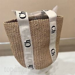 Fashion straw bags woody high quality summer designer clutch solid Colour woven crossbody pochettes classical luxury beach tote bag linen lining XB015 C23