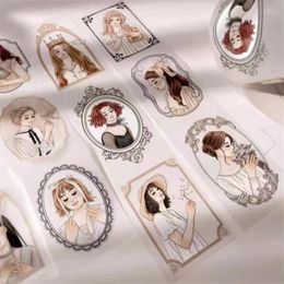 Stamping Lovely Trinkets Girl PET Tape Planner DIY Card Making Scrapbooking Plan Decorative Label Sticker