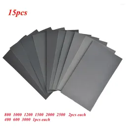 Car Wash Solutions 15/30Pcs Sandpaper 400 600 3000 800 1000 1200 1500 2000 2500 Grit Sand Paper Wet/Dry Dual-Use Wood Grinding And Polishing