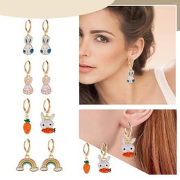Dangle Earrings Cute Carrot Long Drop Carton Novelty Irregular Jewellery Charms For Women Girls Teens Gift 2023
