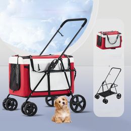 Carrier Pet Stroller Dog Slip Cat Trolley Outdoor Car Small Cart Light Portable Environmental Protection Foldable Car Bag Separate Type