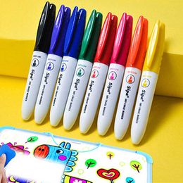 12pcsWatercolor Brush s 8Pcs 12pcs/batch Color Whiteboard Erasable for Children Non-toxic Painting Easy To Erase Marker Pen School Supplies P230427
