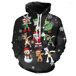 Men's Hoodies 3D Printing Christmas Woman Clothing Hooded In Sweatshirts For Men Couple Outfit Hip Hop Street Wear