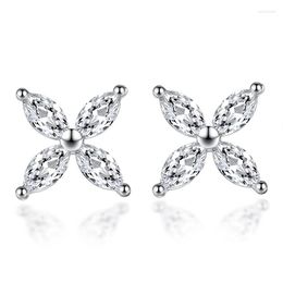 Stud Earrings Silver Colour Lucky Leaves Snowflakes For Women 925 Jewellery Oorbellen Brincos