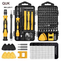 Screwdrivers QUK 115/122 In 1 Screwdriver Set CRV Magnetic Screw Bits Precision Phillips Torx Hex Screws Household Repair Phone Hand Tools