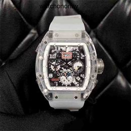 Designer Ri mlies Luxury watchs Mechanics Watches Wristwatch Wine Barrel mens Leisure Business Rm011 Fully Automatic Mechanical Crystal Tape Men's