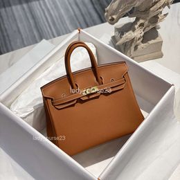 High Bags Tote Lady Classic End Bag Quality Togo Real Genuine Leather Lychee Thread Top Layer Calf Handbag Lock Women's