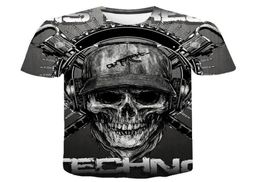 Skull T shirt Men Skeleton Tshirt Punk Rock Tshirt Gun T shirts 3d Print Tshirt Vintage Men Clothing Summer tops Plus Size 6XL1342445