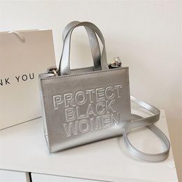 Summer Beach Crossbody Bag Leather Shopping Character Letter Handbag Women Protect Black People Tote Shoulder Bag Woman 20-17-10cm284r