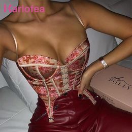 Camis Karlofea Backless Tops For Women 2020 Cute Print Corset Crop Tops Goth Clothes Sexy Omighty Wear Out Bustier Chic Satin Cami Top