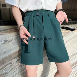 Men's Shorts Mens Shorts 2023 Korean Style New Design Men Summer Short Suit Pants Green Beige Unisex Cloing Solid in Regular Fit S-3XLephemeralew z240606