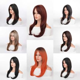 Synthetic Wigs Multi Colour Optional Wig Women's Fashionable Eight Line Bangs Medium Length Hair Temperament Style Headband Wig