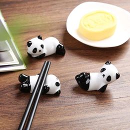 Chopsticks Ceramic Chopstick Holders Tableware Accessories Cute Cartoon Panda Spoon Rack Rest Crafts Ornaments Decoration