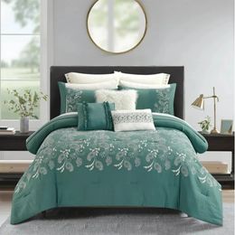 Bedding sets Sage 12 Piece Bed in a Bag Comforter Set with Sheets Polyester bedroom sheets 231128