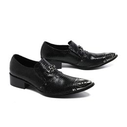 Leisure Rivet Black Business Shoes British Style Pointed Toe Plus Size Banquet Shoes Original Real Leather Men Bridegroom Shoes