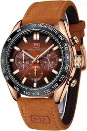 Wristwatches Mens Watch Business Casual Wrist Watches (Multifunction/Wa Terproof /Luminous/Calendar) Leather Strap Fashion