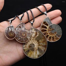 Pendant Necklaces Natural Shell Necklace Small Snail Choker Chains For Making DIY Jewerly Leather 60cm