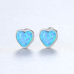 European Retro Heart Opal S925 Silver Stud Earrings Jewelry Fashion Brand Women Plated 18k Gold Earrings for Women Wedding Party Valentine's Day Christmas Gift SPC