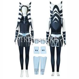 Anime Costumes The Mandalorian Ahsoka Cosplay Costume Clone Wars Ahsoka Tano Jumpsuit Hat Superhero Outfits for Halloween Comic Con zln231128