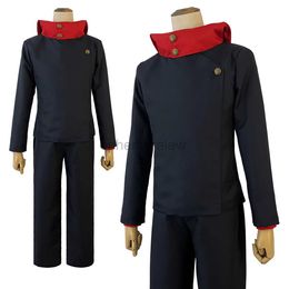 Fantasia de anime HOLOUN Jujutsu JJK Manga Anime Itadori Yuji Cosplay Peruca Jaqueta Calças Uniforme Rosa Net Sintética Halloween Natal zln231128