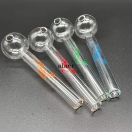 Dolphin LOGO Colorful Great Pyrex Glass Oil Burner Pipe Clear Glass Tube Nail for smoking